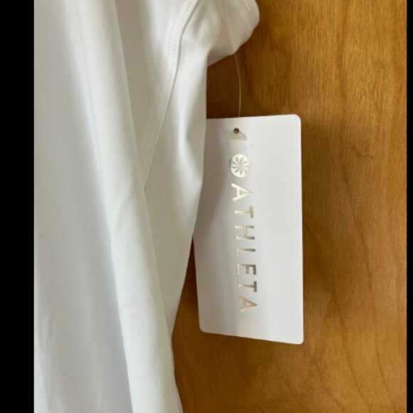 ❤️3/$12 Athleta size XL White Match Point Pleated Dress. New with tags - Picture 4 of 8